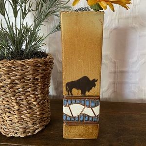 Western Art Pottery Buffalo Vase